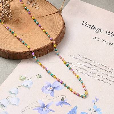 304 Stainless Steel Enamel Twisted Chain Necklaces NJEW-JN03154-1