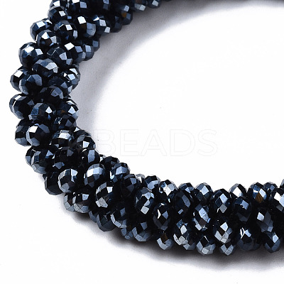Faceted Electroplate Glass Beads Stretch Bracelets BJEW-S144-002G-01-1