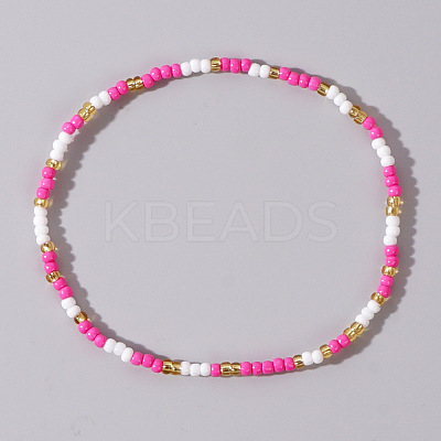 Boho Round Glass Seed Beaded Stretch Bracelets for Women NW8932-7-1