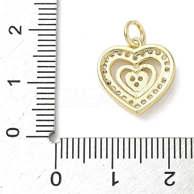 Brass Micro Pave Cubic Zirconia Heart Charms KK-L248-06G-1