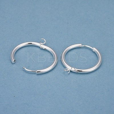201 Stainless Steel Huggie Hoop Earring Findings STAS-P283-01L-S-1