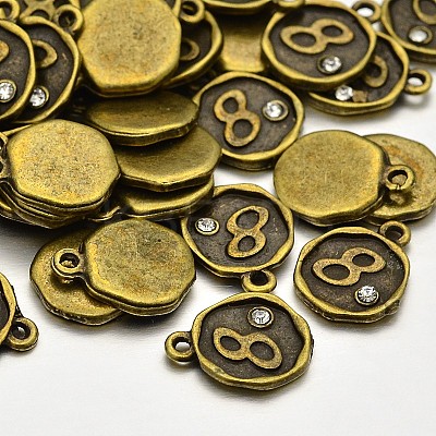 Antique Bronze Plated Alloy Rhinestone Charms LS-ALRI-J153-08-NF-1