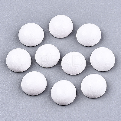 Spray Painted White Wood Cabochons X1-WOOD-TAC0001-23A-1