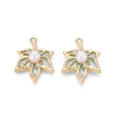 Alloy with ABS Imitation Pearl & Crystal Rhinestone & Acrylic Pendants PALLOY-Q466-04G-03-1