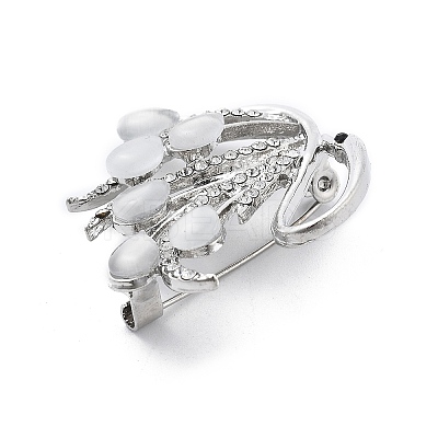 Swan Alloy Brooch JEWB-C037-33A-P-1
