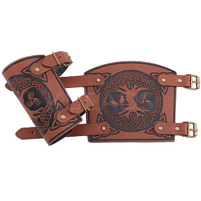 Imitation Leather Tree of Life Cord Bracelet AJEW-WH0342-88B-1
