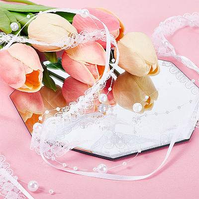 1 Roll Polyester Flower Lace Trims OCOR-HY0001-08A-1