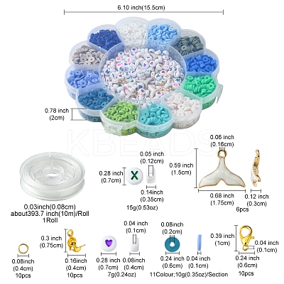 Handmade Polymer Clay Heishi Bead DIY Jewelry Kits DIY-FS0006-66B-1