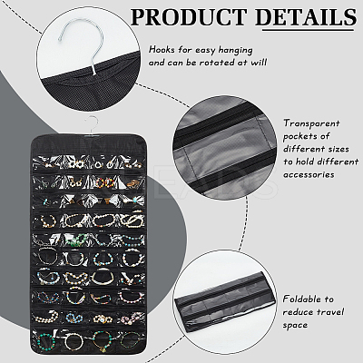 2Pcs 2 Styles Rectangle Foldable Non-woven Fabric Jewelry Roll AJEW-FG0003-97-1