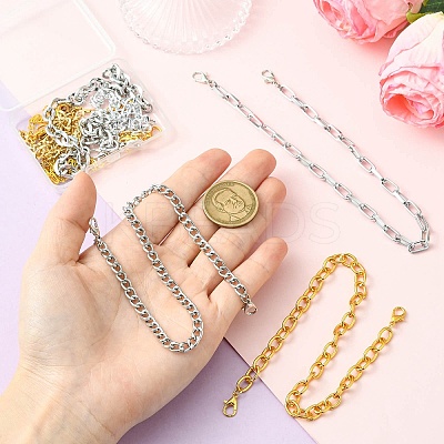 8Pcs Aluminum Curb Chains Pendant Decorations HJEW-CJ00081-1