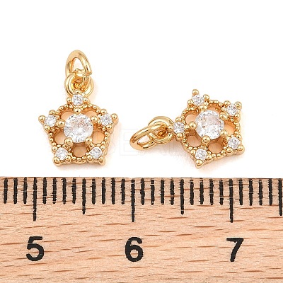 Brass Micro Pave Cubic Zirconia Charms CU-CBAA6E8-05G-02-1