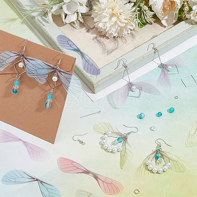 Ocean Theme DIY Glass Earring Jewelry Making Kits DIY-PH0028-59-1