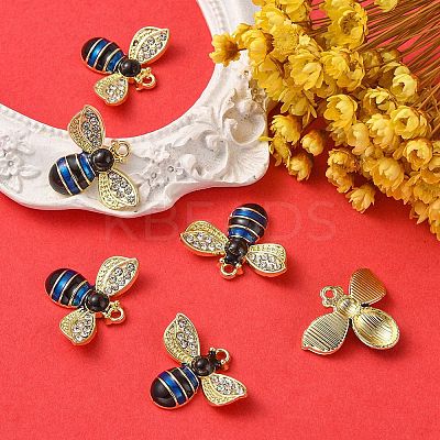 6Pcs Rack Plating Alloy Enamel Pendants ENAM-YW0002-56G-1