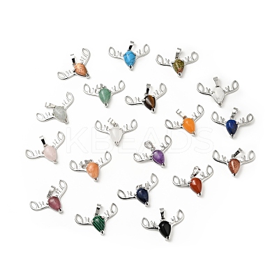 Natural & Synthetic Mixed Gemstone Pendants G-G871-03P-1