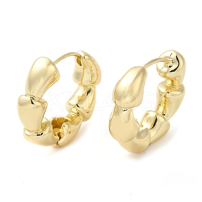 Rack Plating Brass Horn Hoop Earrings for Women EJEW-M228-04G-1