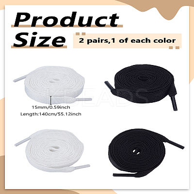 4Pcs 2 Colors Wave Pattern Polyester Shoelaces FIND-LP0008-82-1
