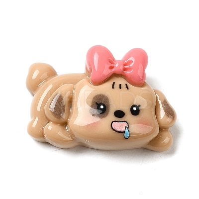 Opaque Resin Puppy Cabochons CRES-A056-01E-1