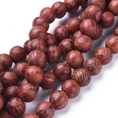 Wood Beads Strands X-WOOD-F008-03-B-1