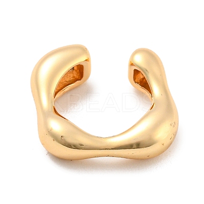 Real 14K Gold Plated Brass Cuff Earrings X-EJEW-M232-02C-G-1