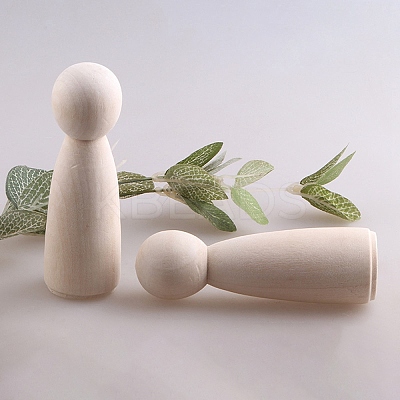Unfinished Wood Female Peg Dolls People Bodies AJEW-U015-10B-1