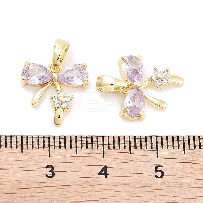 Brass Micro Pave Cubic Zirconia Pendants KK-P271-06G-A-1