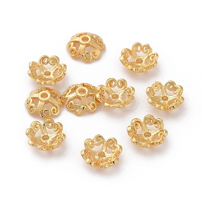 Brass Fancy Bead Caps X-KK-S345-089-1