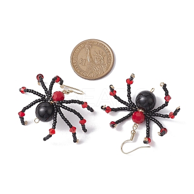 Glass Dangle Earrings EJEW-JE05984-1
