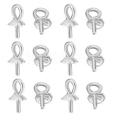 16Pcs 925 Sterling Silver Cup Peg Bails AJEW-HY0002-82-1