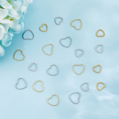 24Pcs 4 Style 201 Stainless Steel Linking Rings STAS-HY0001-19-1