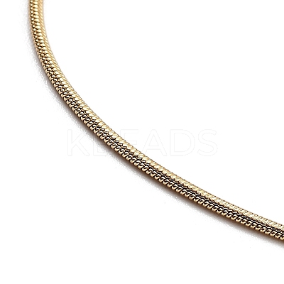 Adjustable Slider 201 Stainless Steel Round Snake Chain Necklaces NJEW-K270-01G-01-1