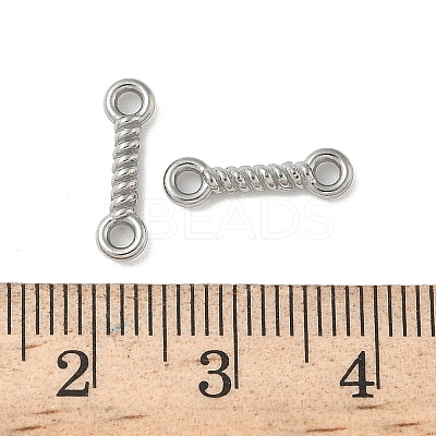 304 Stainless Steel Twisted Bar Connrctor Charms STAS-L300-002P-1