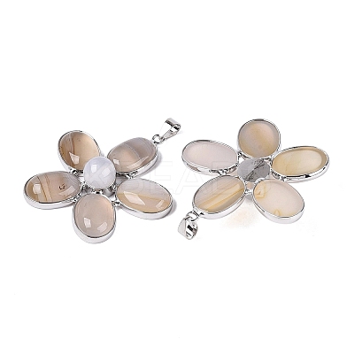 Natural Agate Big Pendants G-Q494-25P-02-1