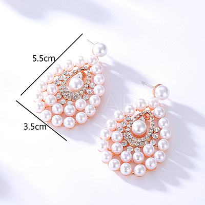Imitation Pearl Teardrop Dangle Stud Earrings DM1543-1