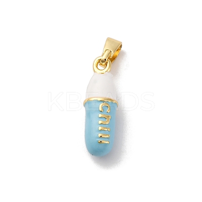 Brass Enamel Pendants KK-Q098-40G-D-1