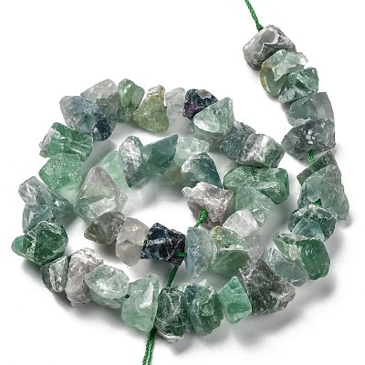 Rough Raw Natural Green Fluorite Beads Strands G-J390-B02-1