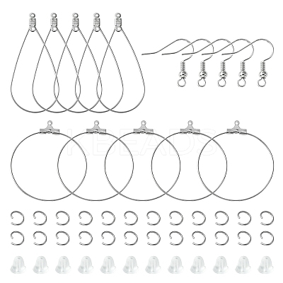 75Pcs 5 Styles 304 Stainless Steel Wire Pendants FIND-FS0002-25-1