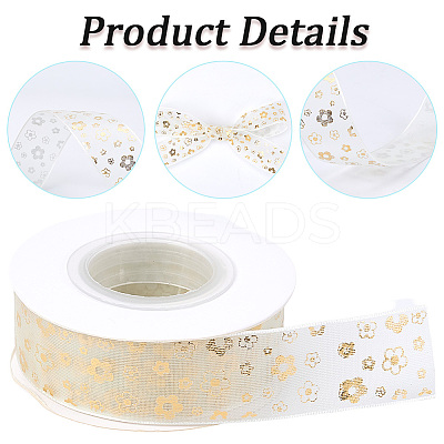 9M Hot Stamping Star Polyester Chiffon Ribbons OCOR-WH20018-11A-1