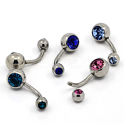 Fashionable 304 Stainless Steel Belly Rings AJEW-J004-M-1