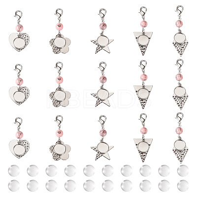 20Pcs 5 Styles 304 Stainless Steel Pendant Decoration HJEW-TA0001-28-1