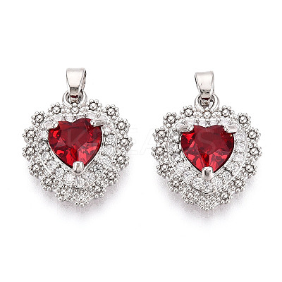 Brass Micro Pave Cubic Zirconia Pendants KK-T074-74P-1