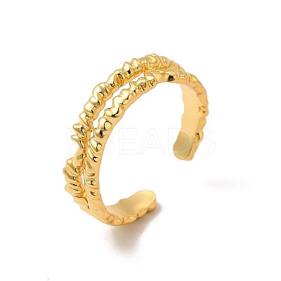 Brass Open Cuff Ring for Women RJEW-A015-03G-1