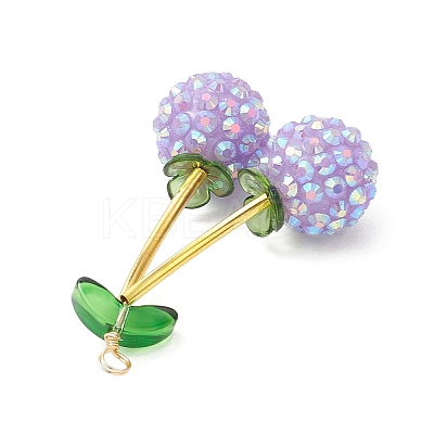 AB Color Opaque Resin Pendants PALLOY-JF04067-1
