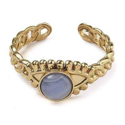 Synthetic Blue Lace Agate Finger Rings RJEW-U027-01G-06-1