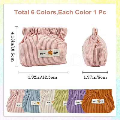 6pcs 6 styles Mini Cloth Printed Multipurpose Shrapnel Makeup Bags Change Purse ABAG-GF0001-25-1