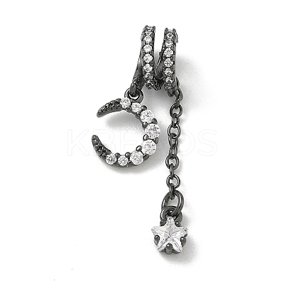 Brass Micro Pave Clear Cubic Zirconia Pendants CU-CBA9FFD-02B-1