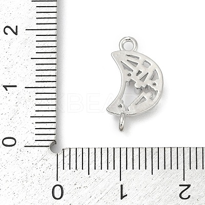 Brass Clear Cubic Zirconia Connector Charms KK-Z094-03P-01-1