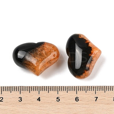 Natural Druzy Agate(Dyed & Heated) Heart Palm Stone G-Q021-01C-1
