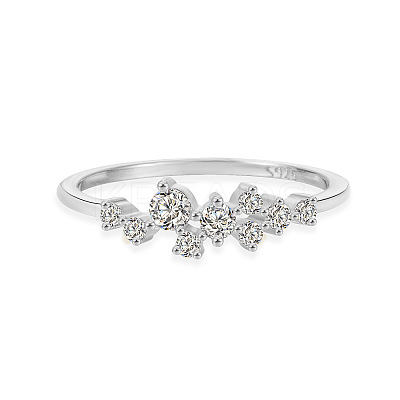 925 Sterling Silver Micro Pave Clear Cubic Zirconia Finger Rings for Women FS-WG88D88-03-1