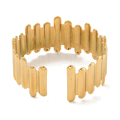 Ion Plating(IP) Exaggerated 304 Stainless Steel Cuff Bangles for Women BJEW-P331-04G-1