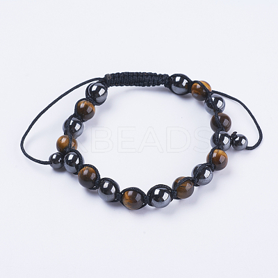 Adjustable Nylon Cord Braided Bead Bracelets BJEW-F308-51B-1